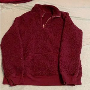 purple quarter zip pullover